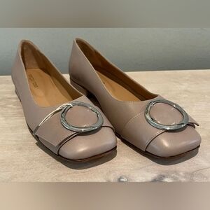 Sergio Rossi Tan Leather Ballet Flats Size 38 EU/7.5 - 8 US.  NWOB
